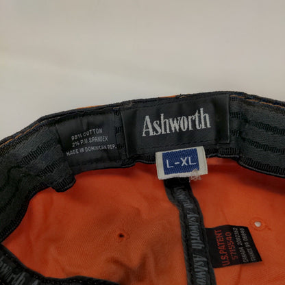 Ashworth Fitted Hat Orange Large-XL Embroidered 6 Panel Vent Holes