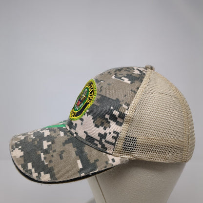 United States Army Snapback Trucker Hat Camouflage OS Adjustable Mesh Back