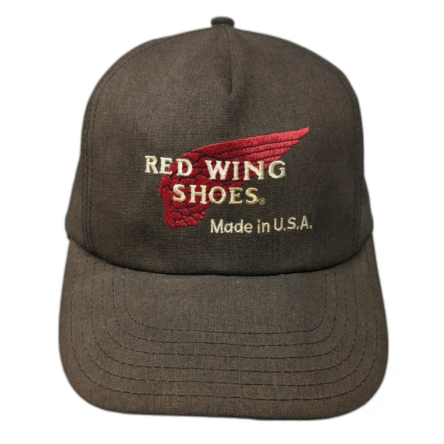 Kap King Trucker Brown Red Wing Shoes Snapback Hat Made in USA Vintage