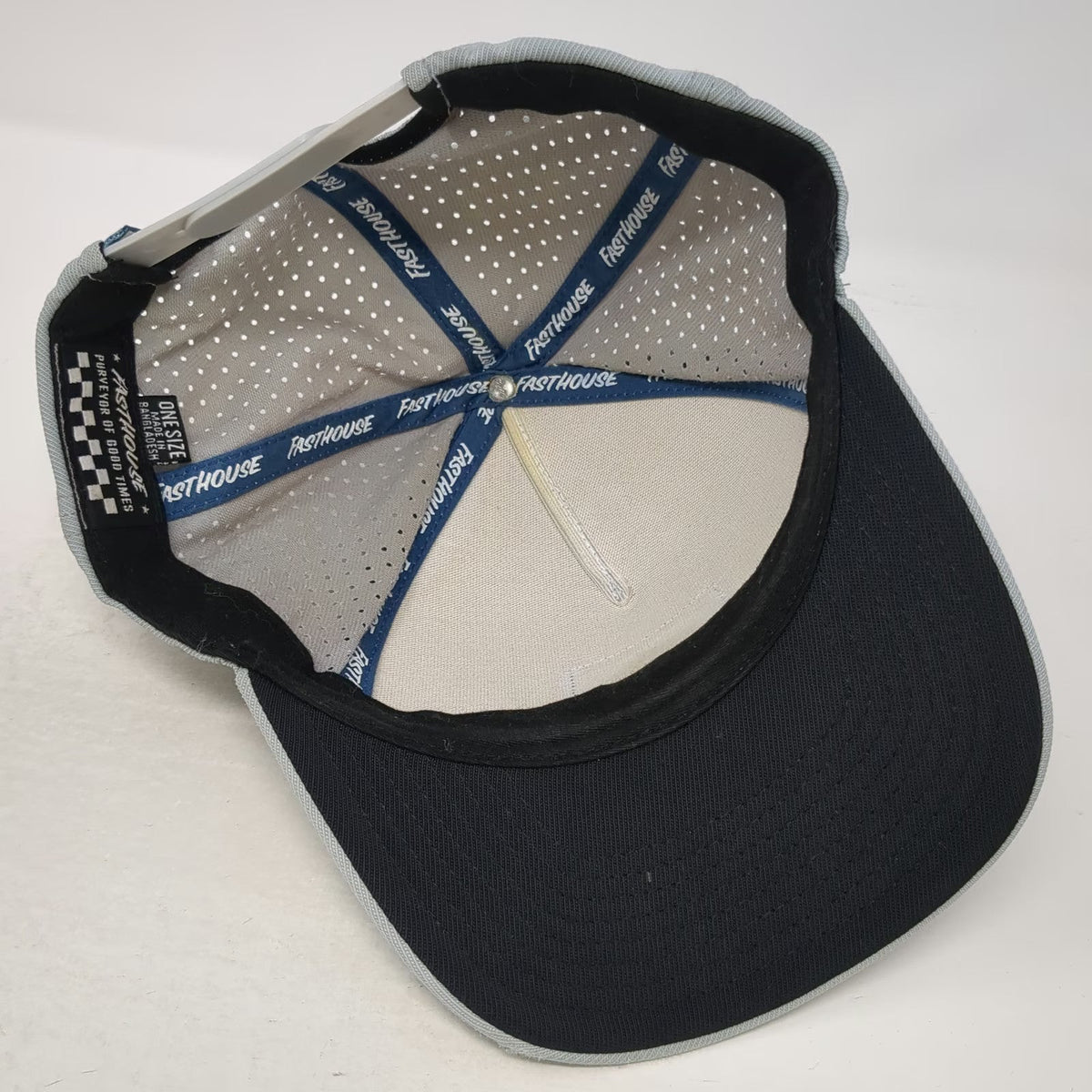 Fasthouse 5 Panel Gray Hat One Size Perforated Snapback Purveyor of Good Times