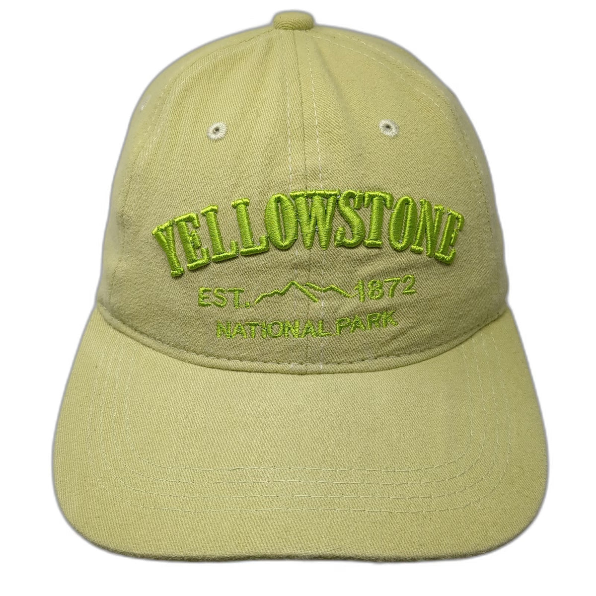 Green One Size Baseball Cap Hat Yellowstone National Park Slideback Mountain