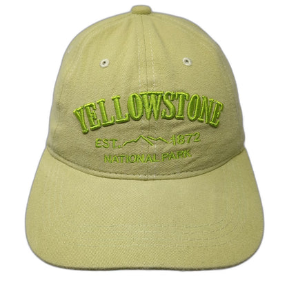 Green One Size Baseball Cap Hat Yellowstone National Park Slideback Mountain