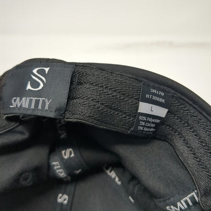 Smitty Baseball Cap Black L Fitted Curved Brim Flexfit Solid Blank Plain Hat