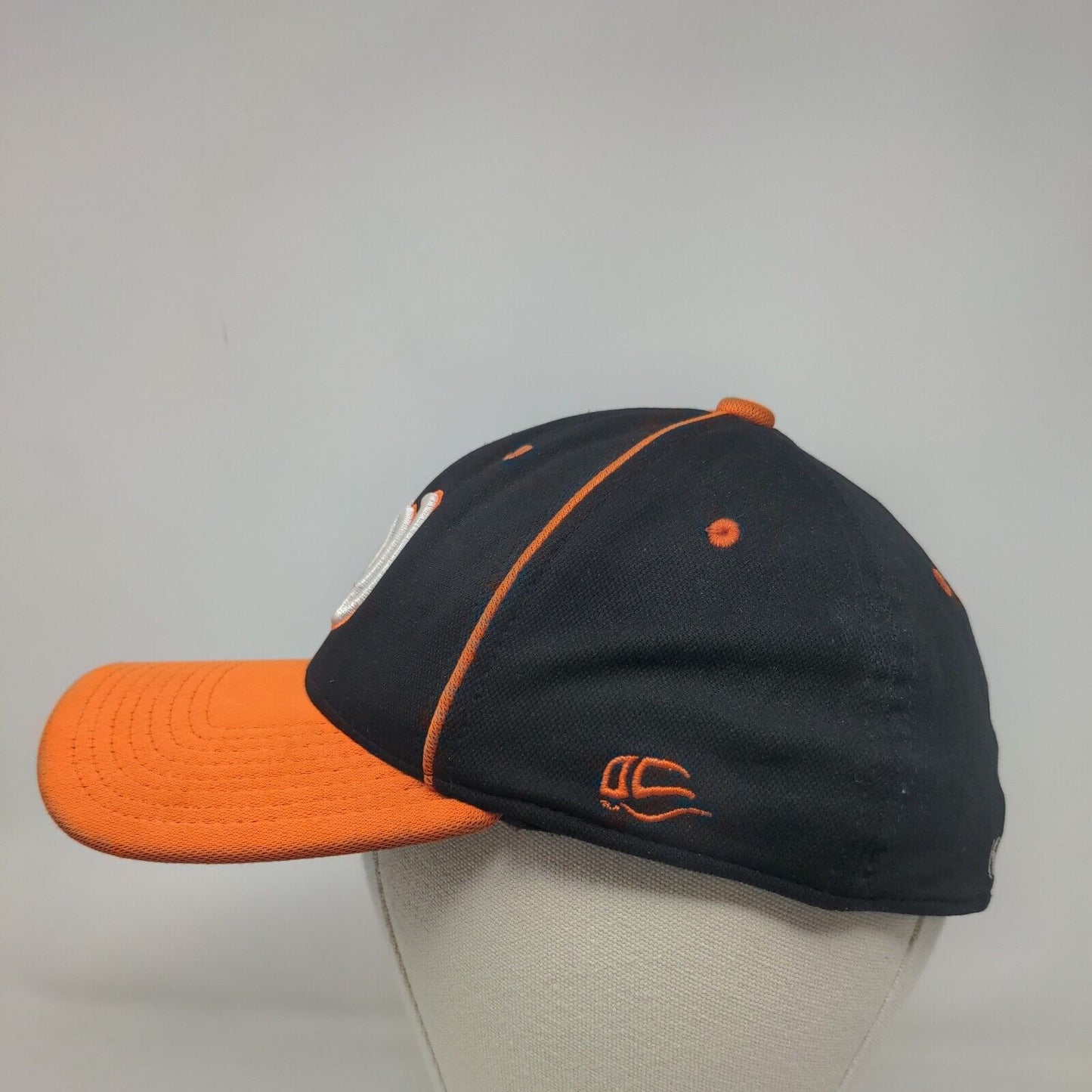 OC Sports Men's Fitted Hat Black S-M Embroidered W Warriors Logo Polyester