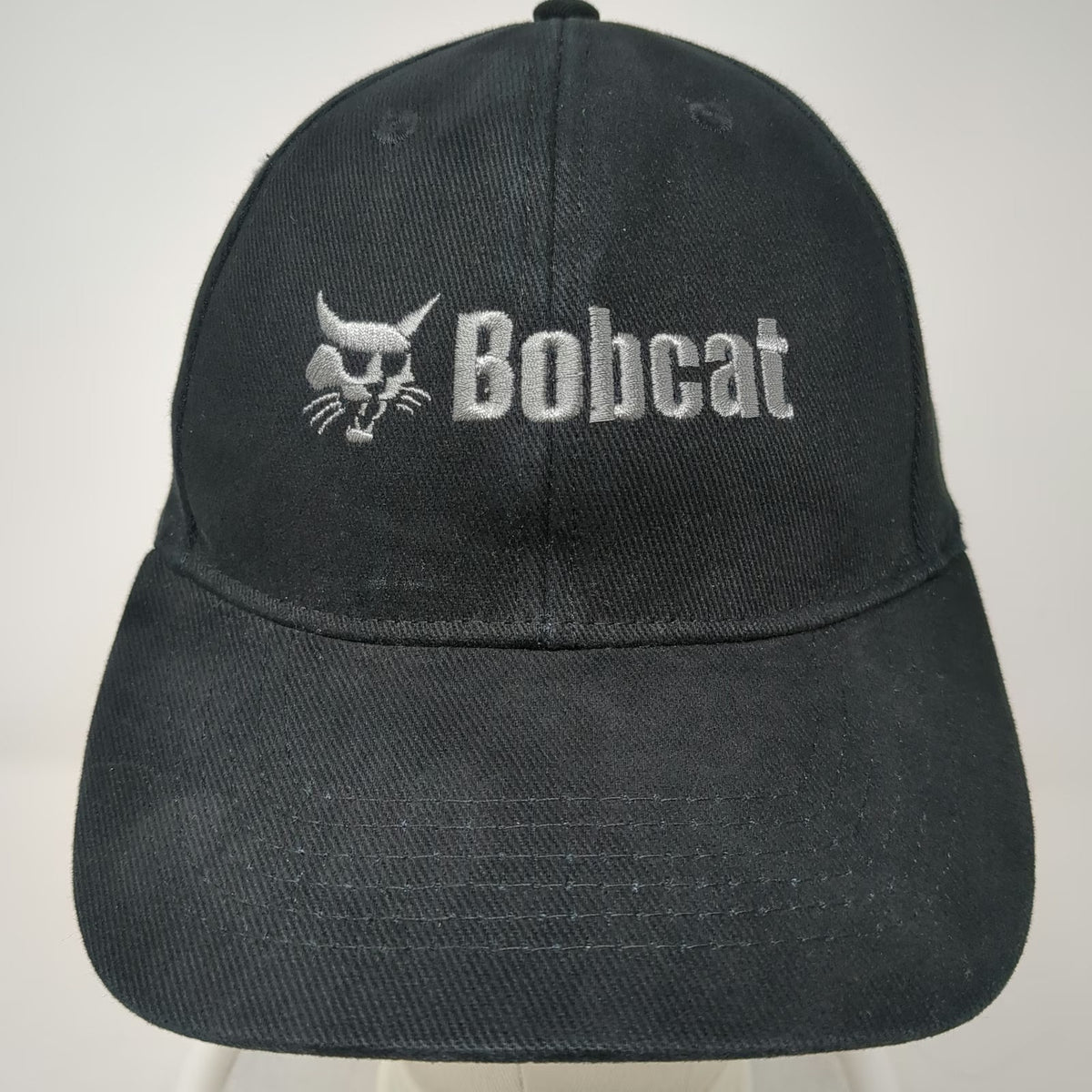 Hiphic Bobcat Logo Embroidered Baseball Cap Black One Size Strapback Hat