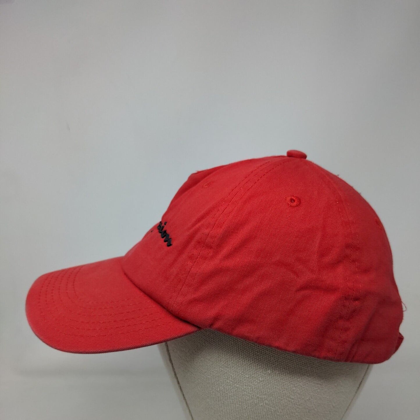 Champion Slideback Hat Red OSFA Adjustable 6 Panel Vent Holes