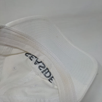 Seaside Strapback Hat White OSFM Adjustable Embroidered Vent Holes