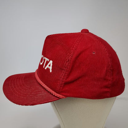 AmaPro Trucker Red Hat One Size Toyota Corduroy Rope Snapback Embroidery