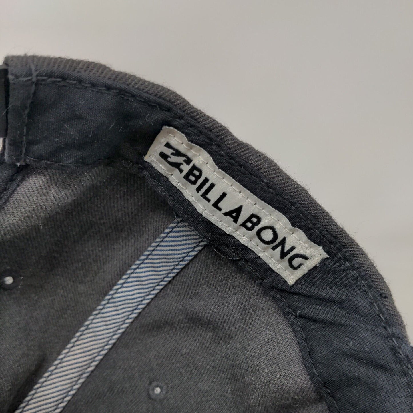 Billabong Patch Snapback Hat Gray One Size Solid Adjustable Vent Holes