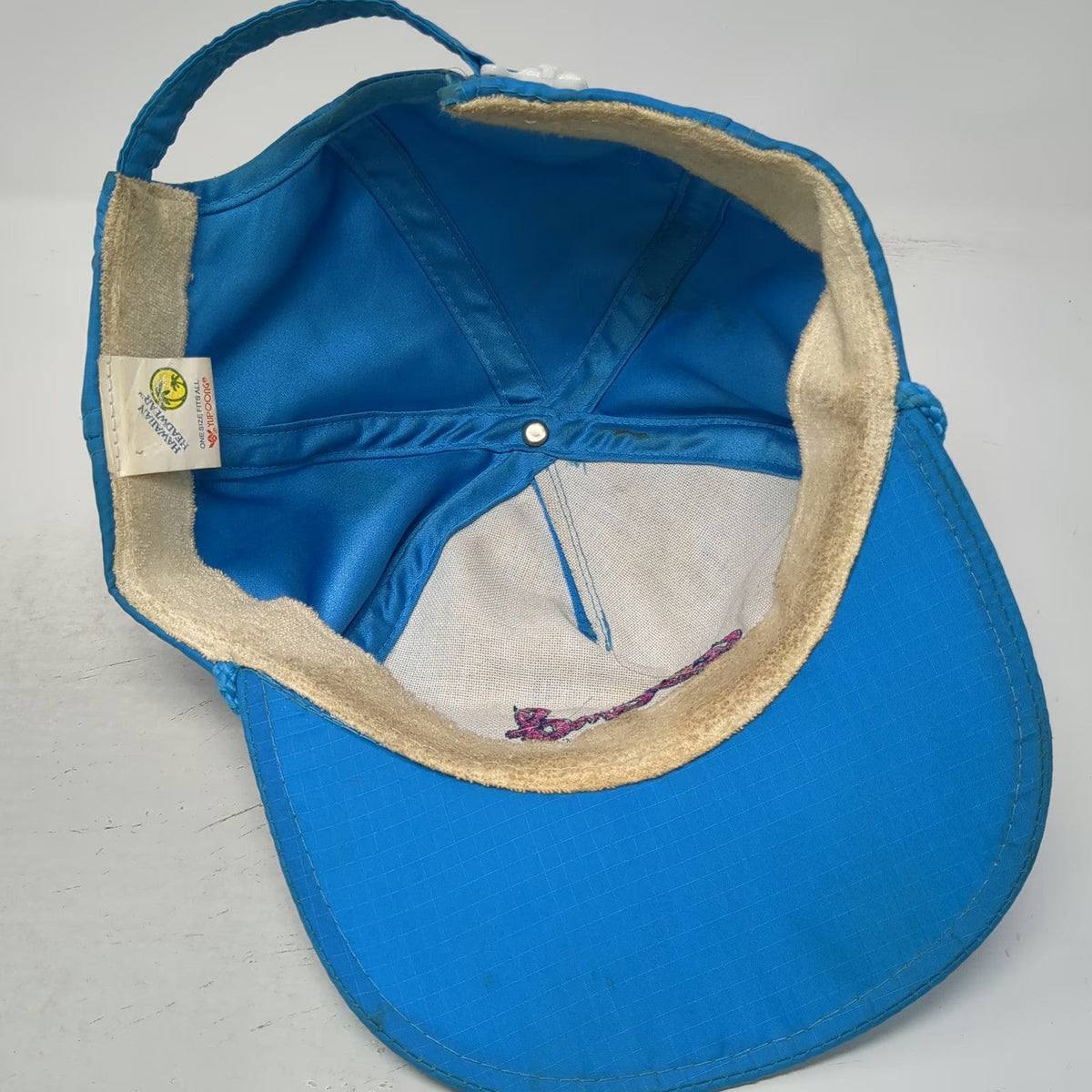 Hawaiian Headwear 5 Panel Blue One Size Hat Island Surf Shop Kauai Rope Nylon