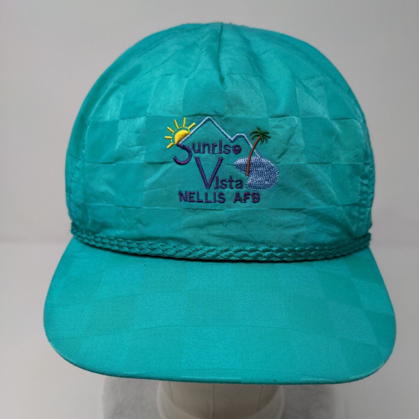 Sunrise Vista NELLIS AFB Slideback Hat Green OSFA Adjustable Rope Imperial