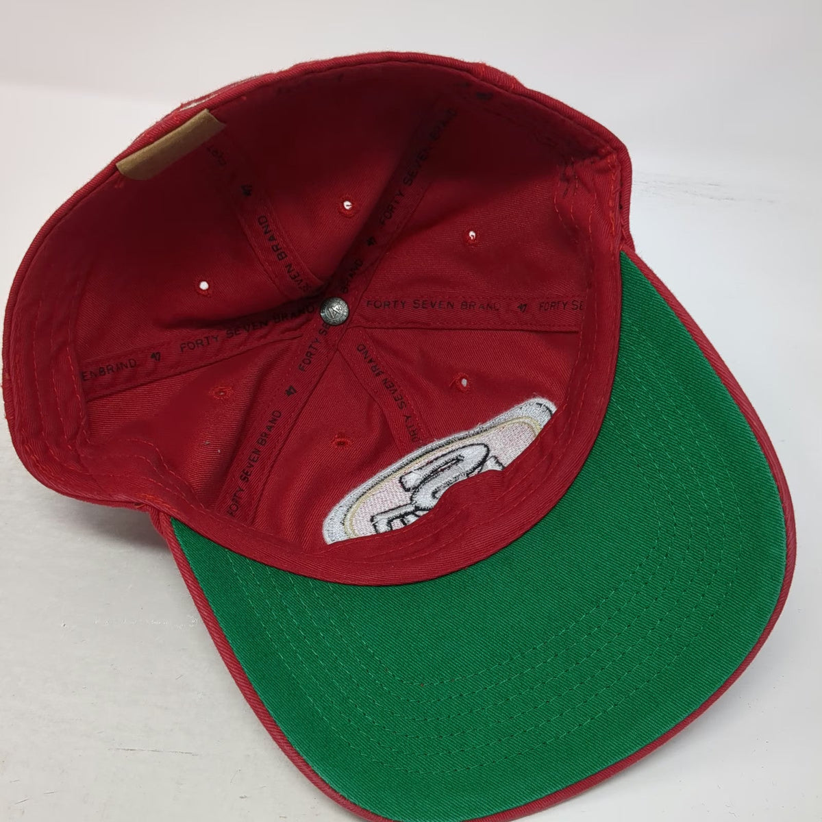 '47 San Francisco 49ers Baseball Cap Red S NFL Fitted Green Underbrim Hat