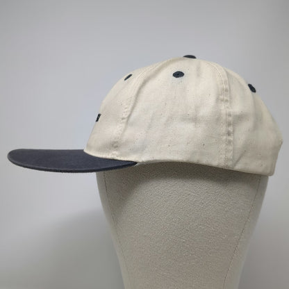 Del Sol Baseball Cap Beige One Size Blue Contrast Brim Embroidered Sun Logo Hat