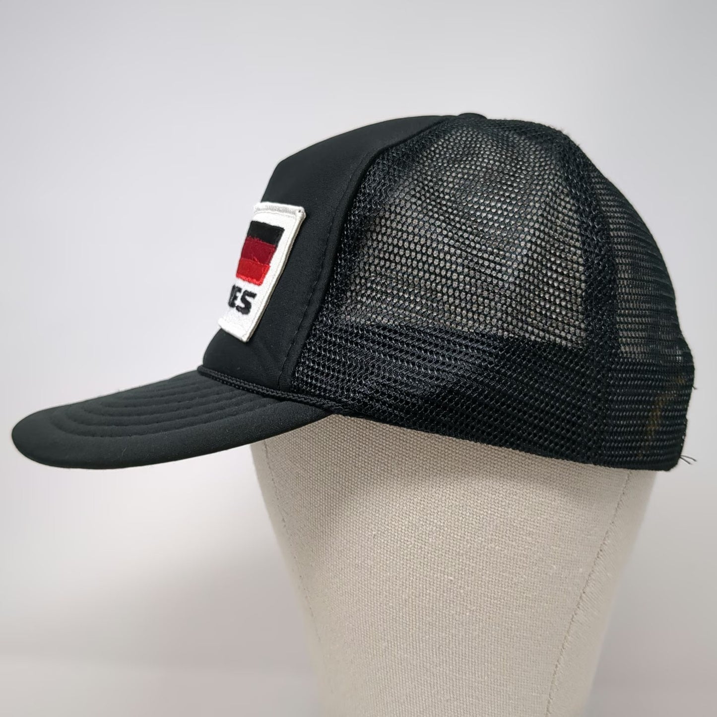 Nissin Cap Trucker Hat Black One Size Big O Tires Patch Mesh Back Snapback