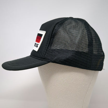 Nissin Cap Trucker Hat Black One Size Big O Tires Patch Mesh Back Snapback