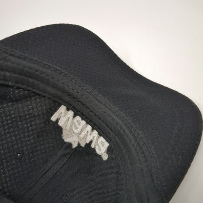 Wawa Baseball Cap Black One Size Logo Performance Mesh Strapback Curved Brim Hat