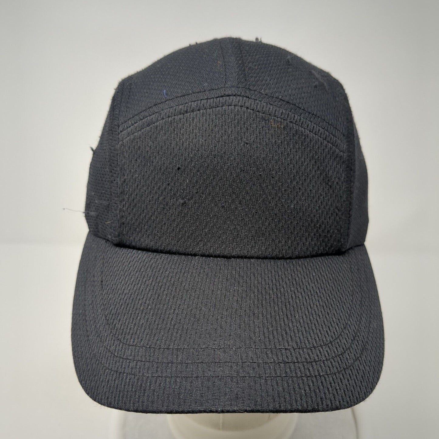 Headsweats Strapback 5 Panel Cap Black One Size Adjustable Embroidered Blank