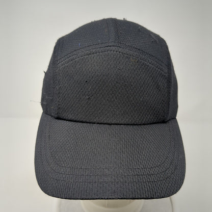 Headsweats Strapback 5 Panel Cap Black One Size Adjustable Embroidered Blank