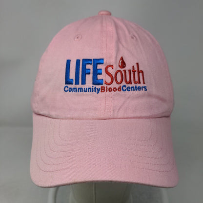 Life South Community Blood Centers Slideback Hat Pink One Size Embroidered