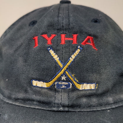 Port & Company Men's Slideback Hat Blue Embroidered IYHA Hockey Stick Logo