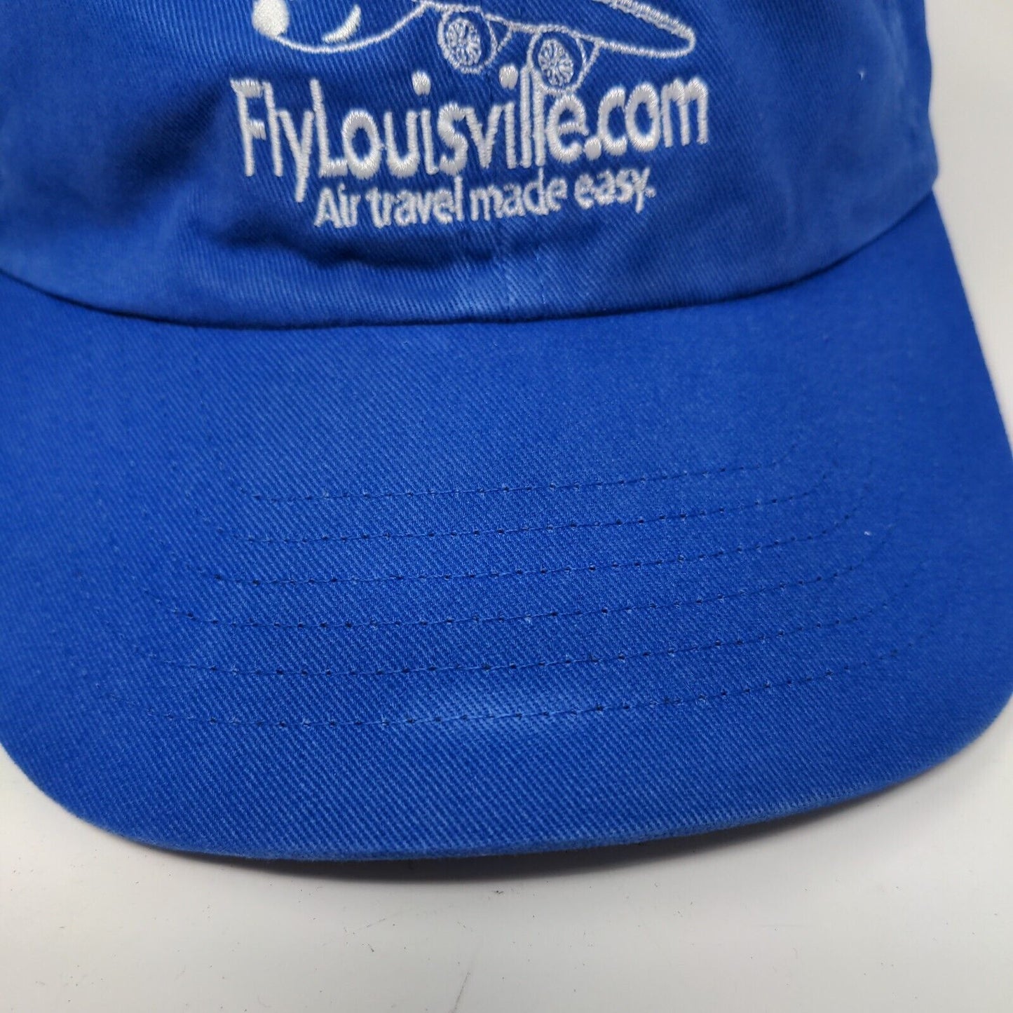 FlyLouisville.com Air Travel Made Easy Slideback Hat Blue One Size Embroidered