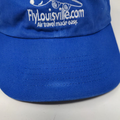 FlyLouisville.com Air Travel Made Easy Slideback Hat Blue One Size Embroidered