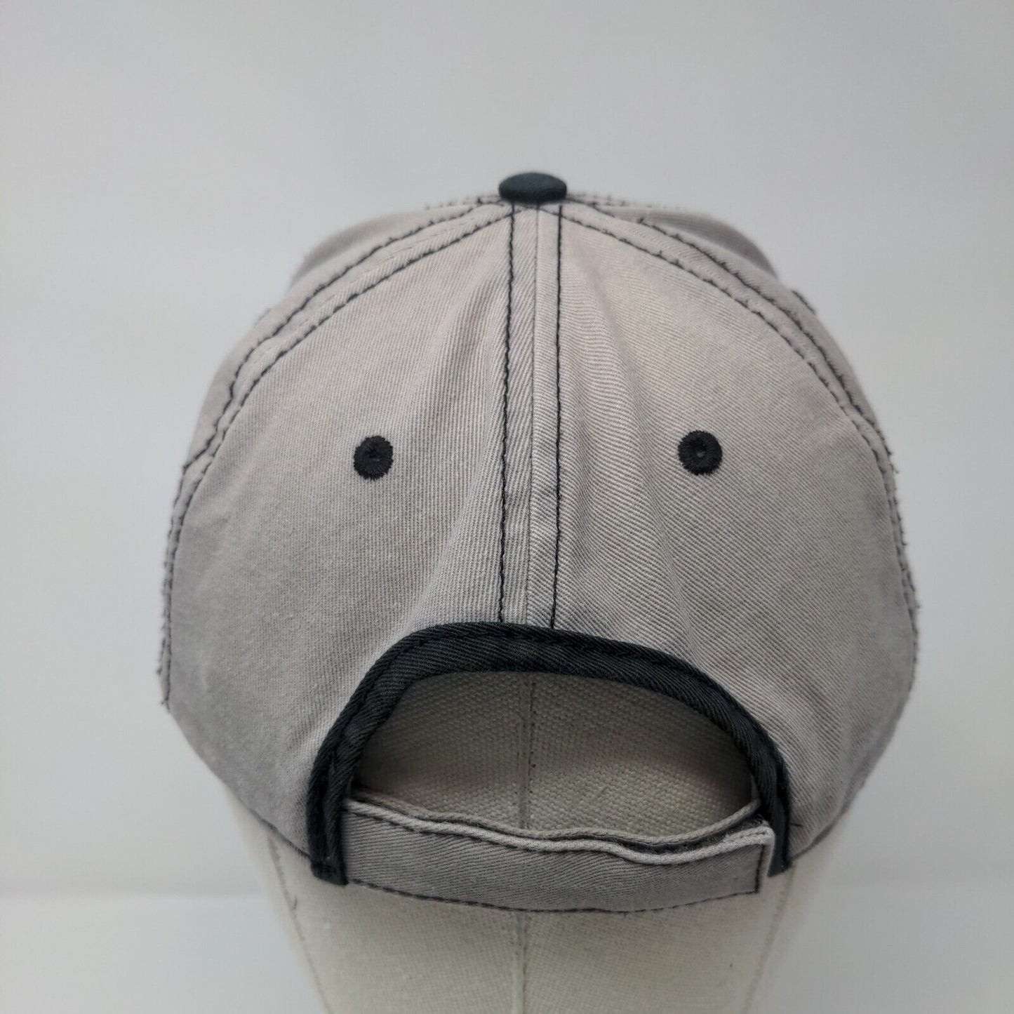 Lott Con. Strapback Hat Gray OSFM Adjustable Embroidered 6 Panel Otto Cotton