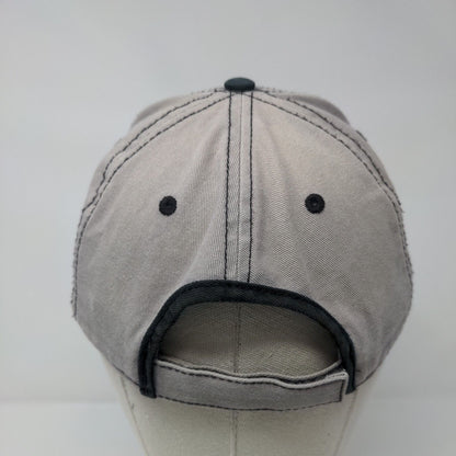 Lott Con. Strapback Hat Gray OSFM Adjustable Embroidered 6 Panel Otto Cotton