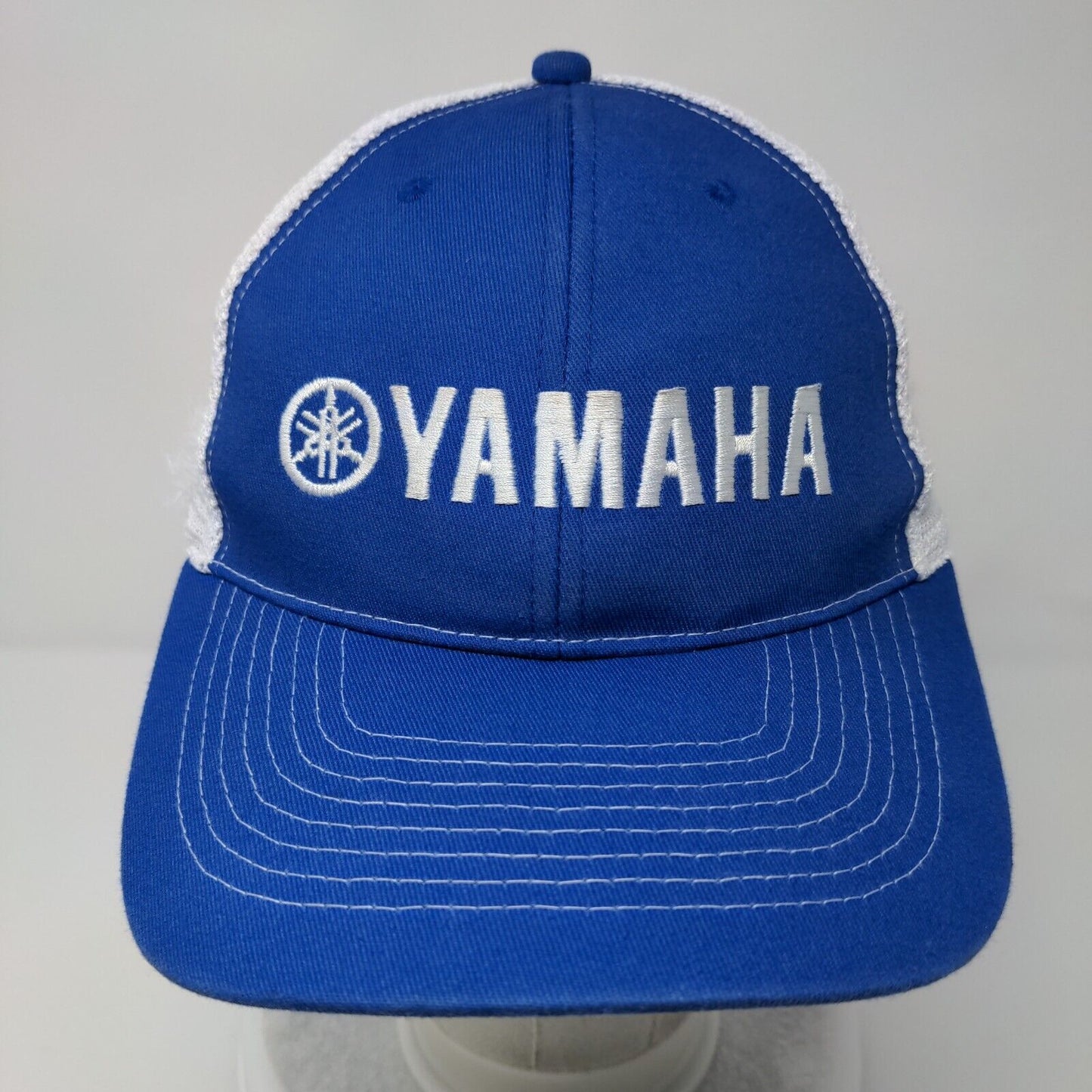 Yamaha Strapback Mesh Back Trucker Hat Blue OSFA Embroidered Colorblock