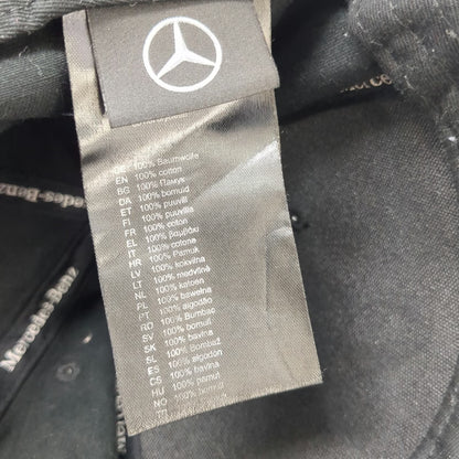 Mercedes-Benz 5 Panel Black One Size Adjustable Strap Silver Trim Logo Auto Hat