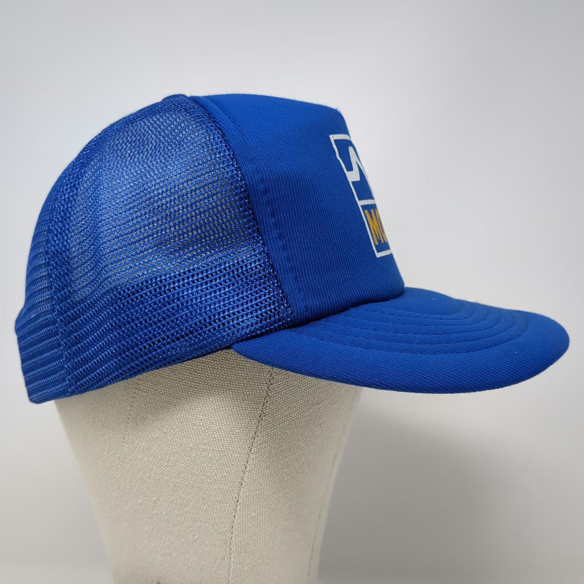 KAP-II Moog Logo Trucker Hat Blue One Size Mesh Back Snapback Foam Front Graphic
