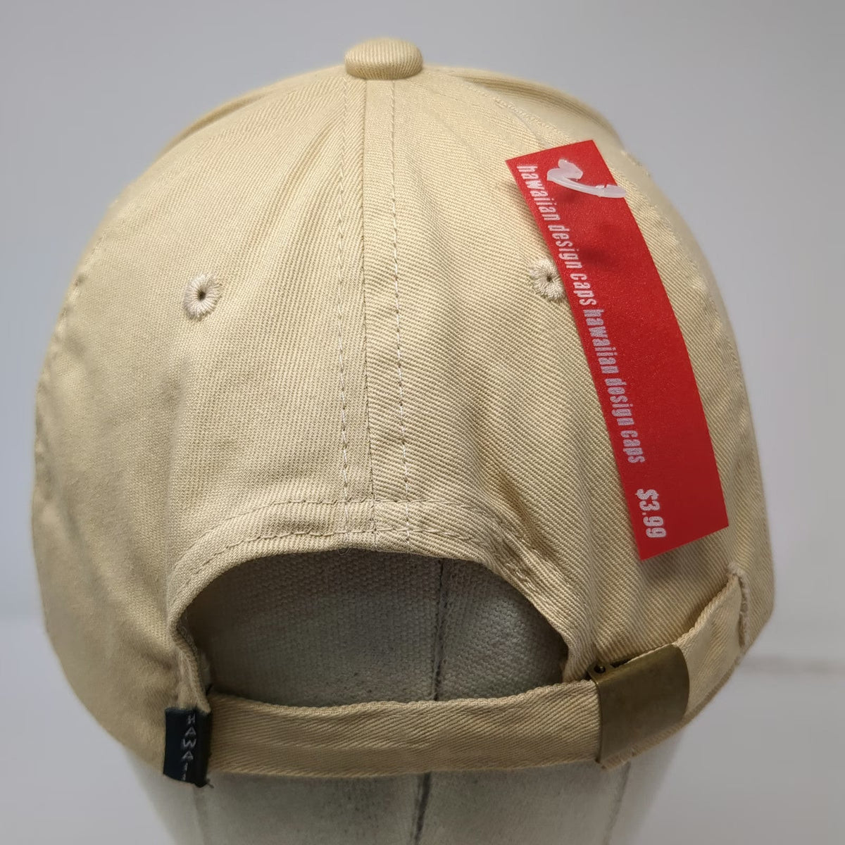 Hawaiian Headwear Baseball Cap Beige One Size Cotton Kauai Hawaii Slideback Hat