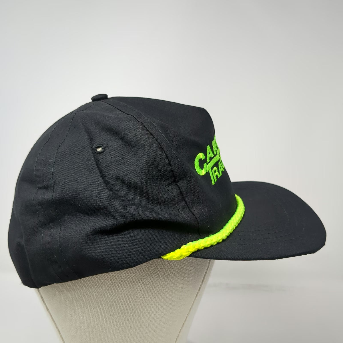 Sportcap 5 Panel Black Campbell Tractor Co Rope Snapback Green Hat Vintage