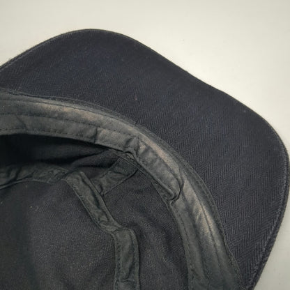 David and Young Army Cap Black One Size Herringbone Cotton Strapback Hat Cadet