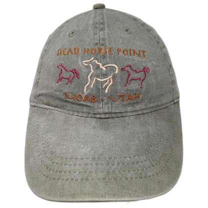 OTTO Baseball Cap Green OSFM Dead Horse Point Moab Utah Horse Embroidered Hat
