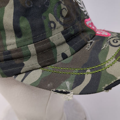 Leader Loga Slideback Cadet Army Cap Hat Camo OSFA Pink Bow Bling