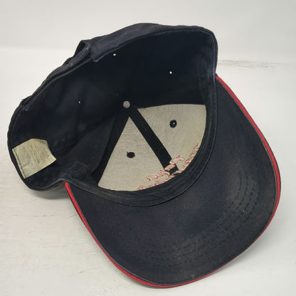 Crest Baseball Cap Black One Size Papa Murphys Pizza Strapback Sandwich Brim Hat