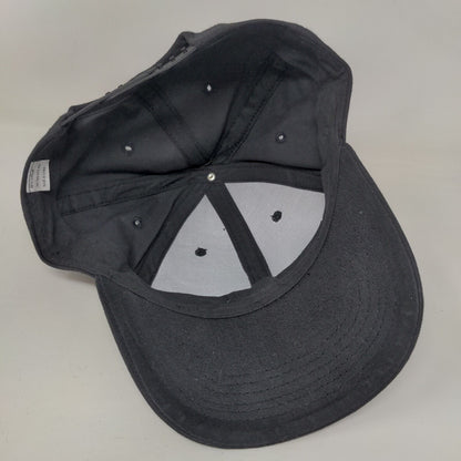 Unbranded Snapback Hat Black OSFA Solid Adjustable Blank Vent Holes