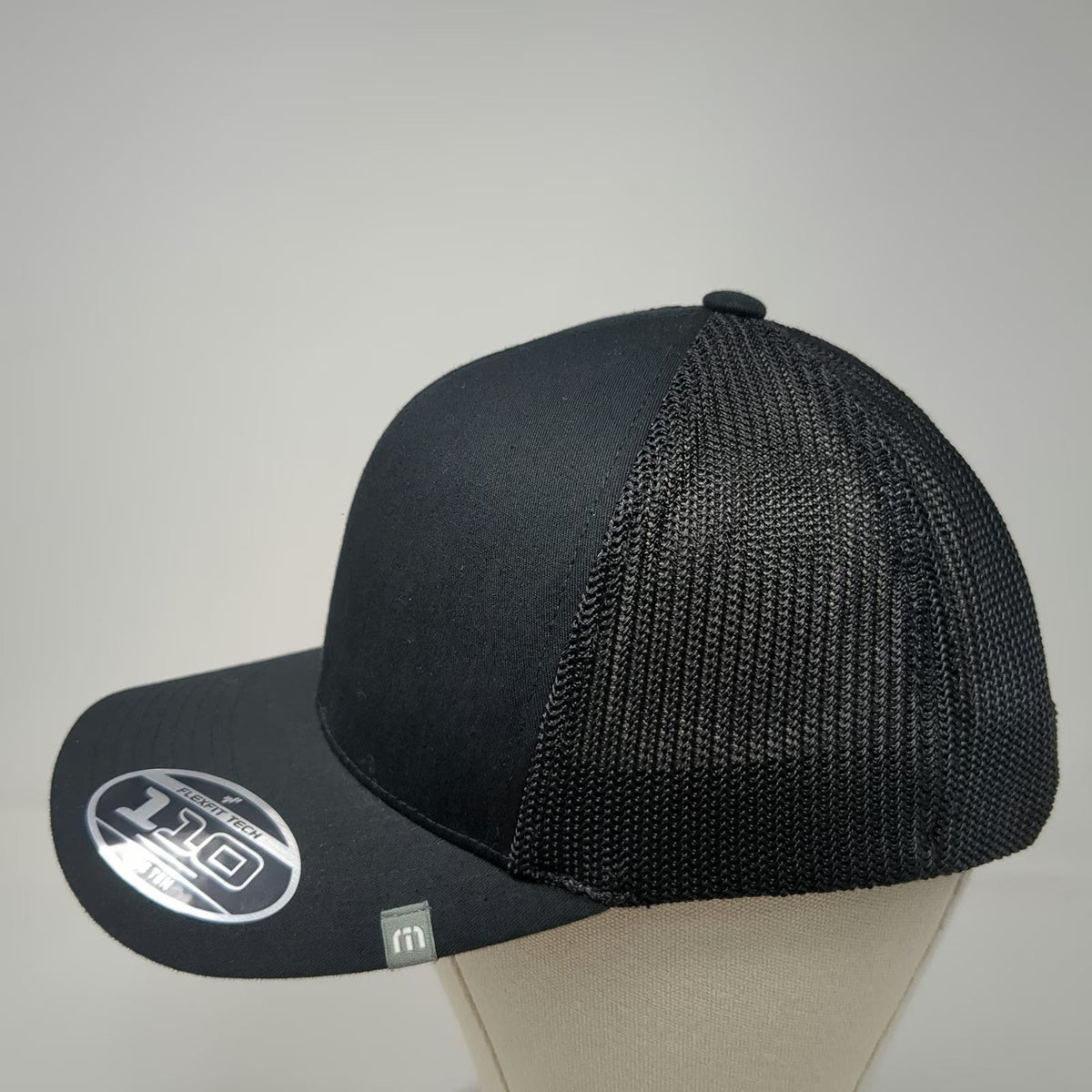 TravisMathew Trucker Hat Black One Size Mesh Snapback Flexfit 110 Curved Brim