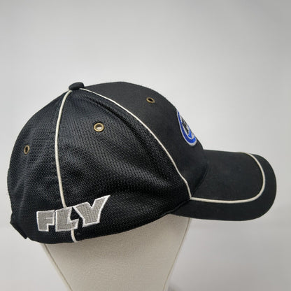 Fly Racing Strapback Hat Black One Size Adjustable Embroidered 6 Panel