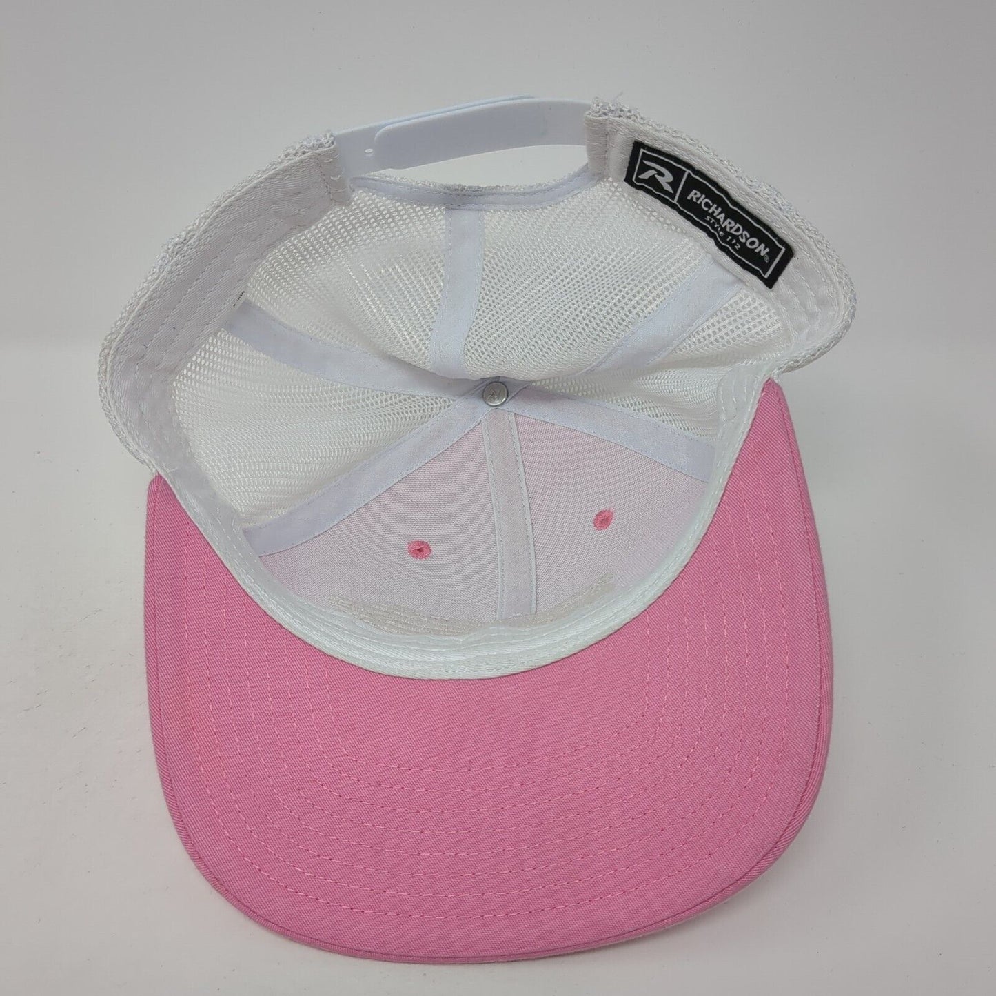 Richardson Snapback Trucker Hat Pink One Size Adjustable 6 Panel Mesh Back
