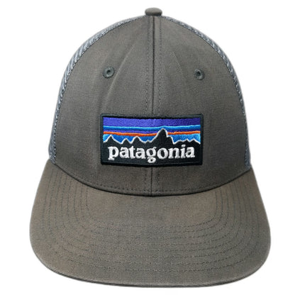 Patagonia Trucker Hat Gray One Size Mesh Back Snapback Mountain Patch Logo