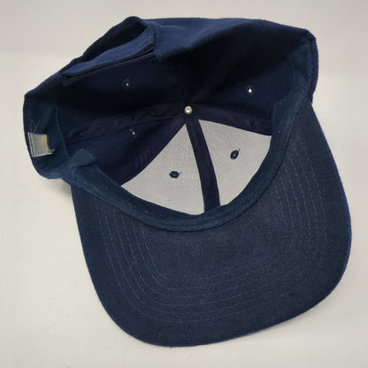 Unbranded Strapback Hat Blue One Size Adjustable Vented Holes 6 Panel Blank