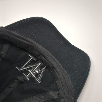 NY New York Slideback Hat Black One Size Adjustable Solid 6 Panel