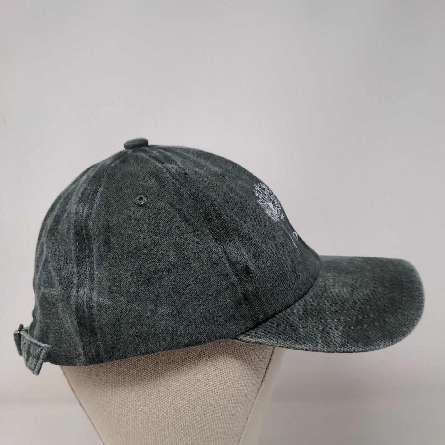 Just Breathe Dandelion Slideback Hat Gray One Size Adjustable