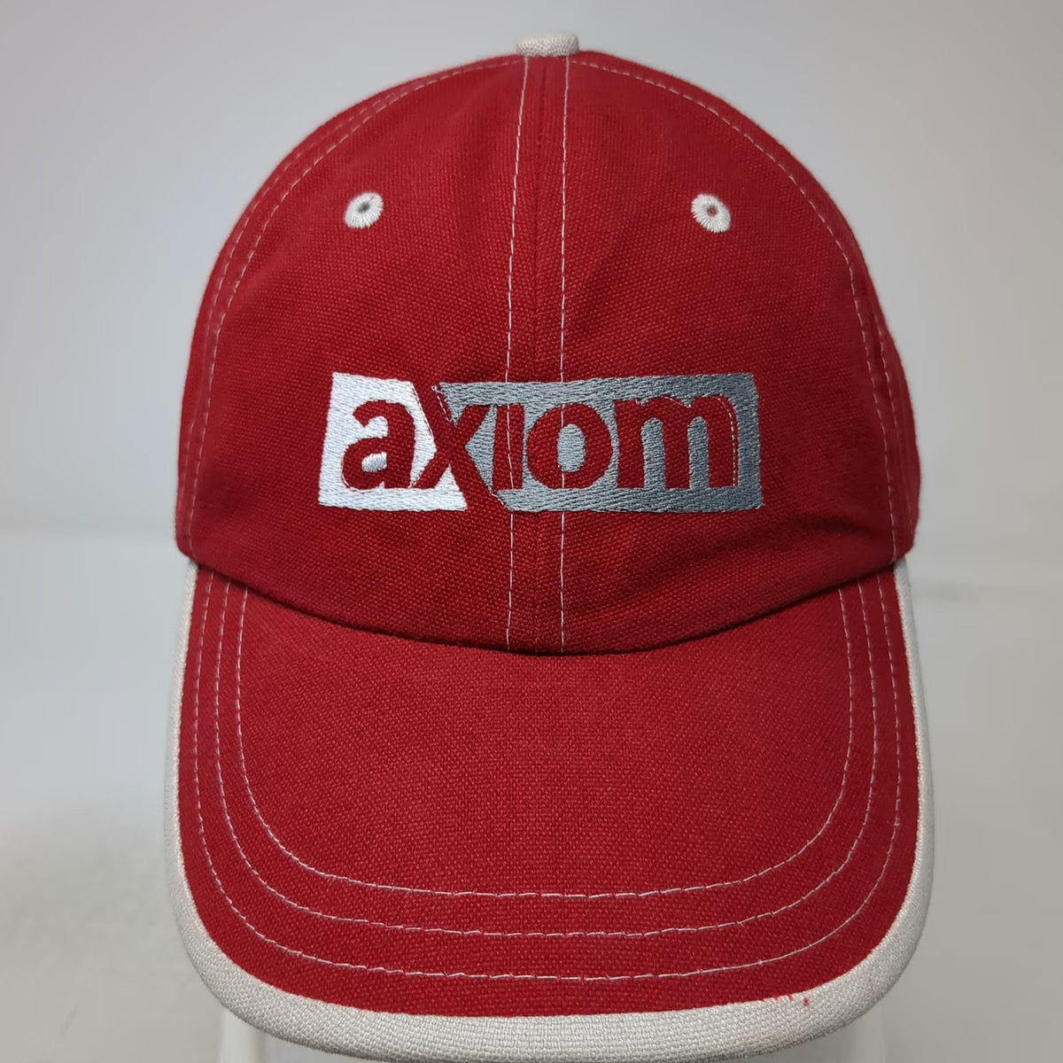 Adams Baseball Cap Red One Size Axiom Logo Slideback Contrast Stitching Hat