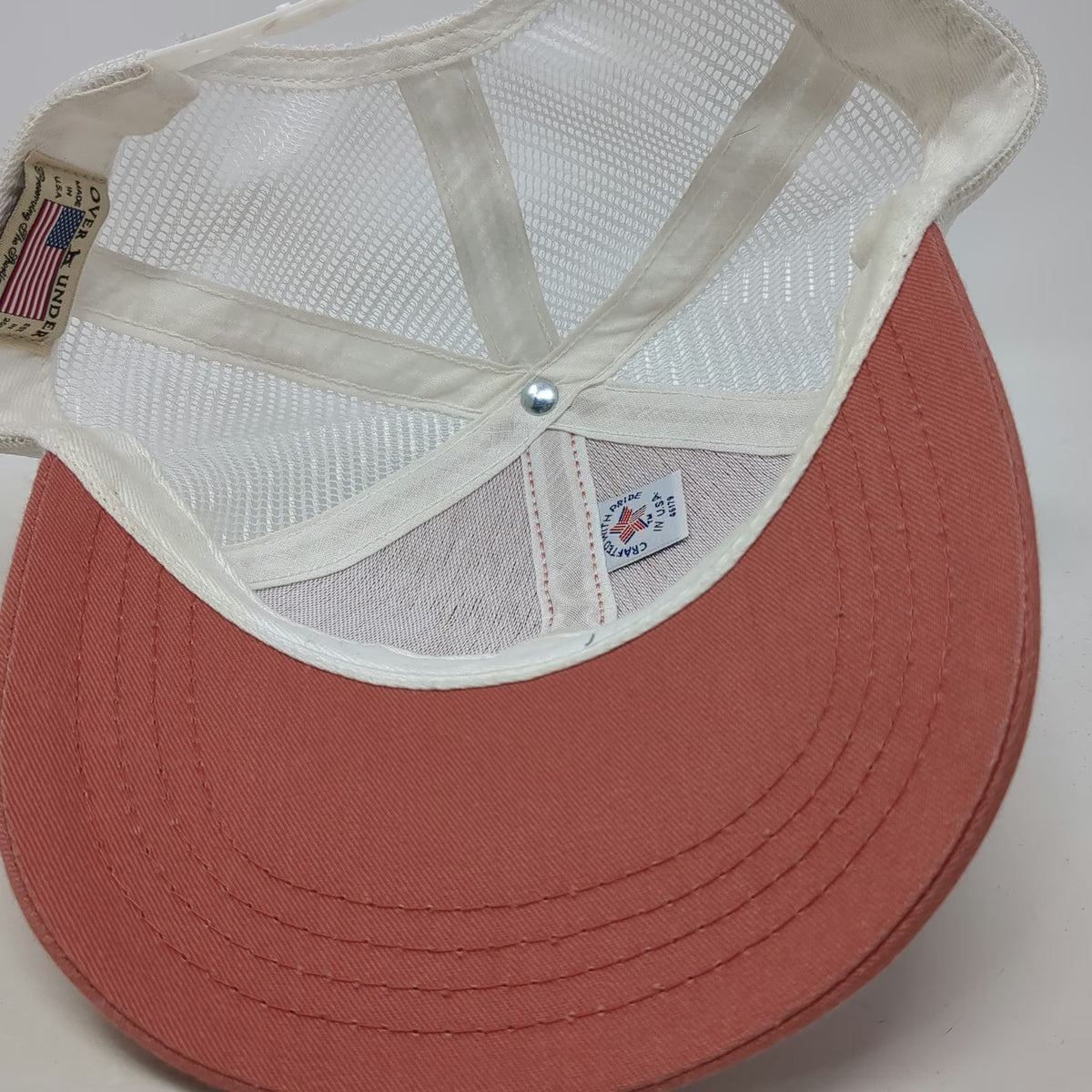 Over Under Trucker Hat Pink One Size Labrador Dog Patch Mesh Back Snapback Hat