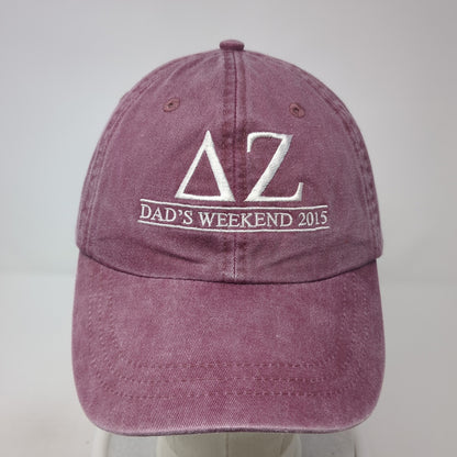 Dad's Weekend 2015 Slideback Hat Red One Size Leather Strap Adams