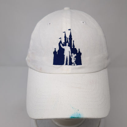 Walt & Mickey Silhouette Slideback Hat White One Size Adjustable Disney