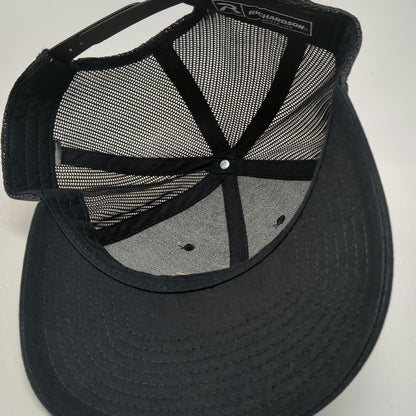 Kuiu Trucker Hat Black One Size Leather Patch Inner Circle Mesh Back Snapback